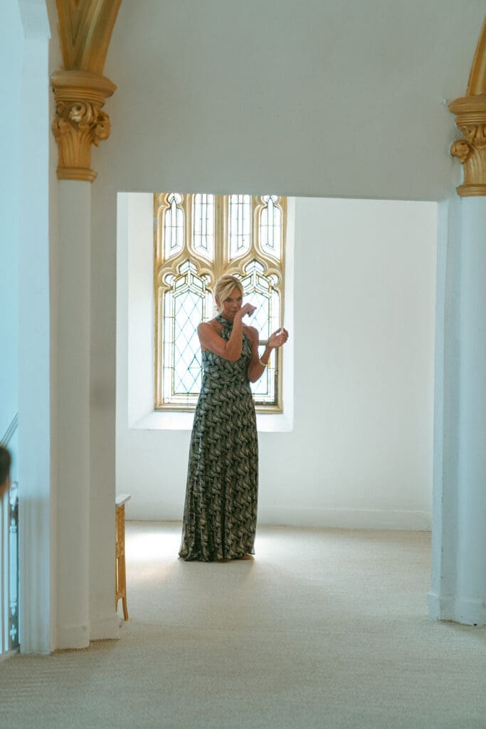 first look with bride at melrose abbey in kansas city