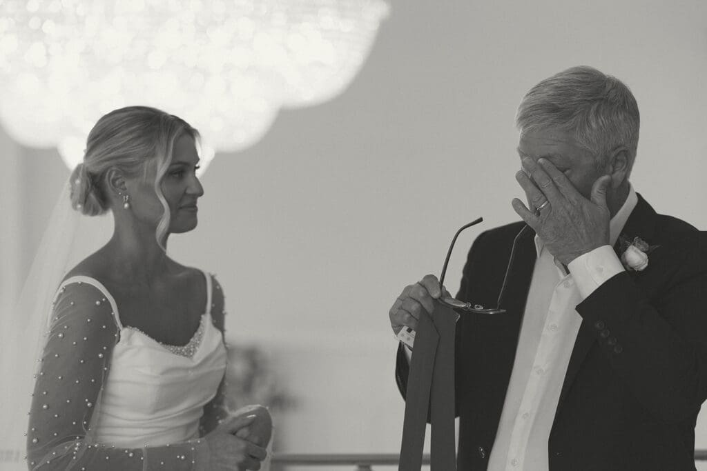 first look with bride at melrose abbey in kansas city
