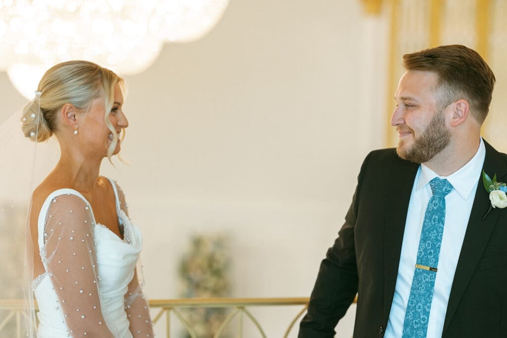 first look with bride at melrose abbey in kansas city