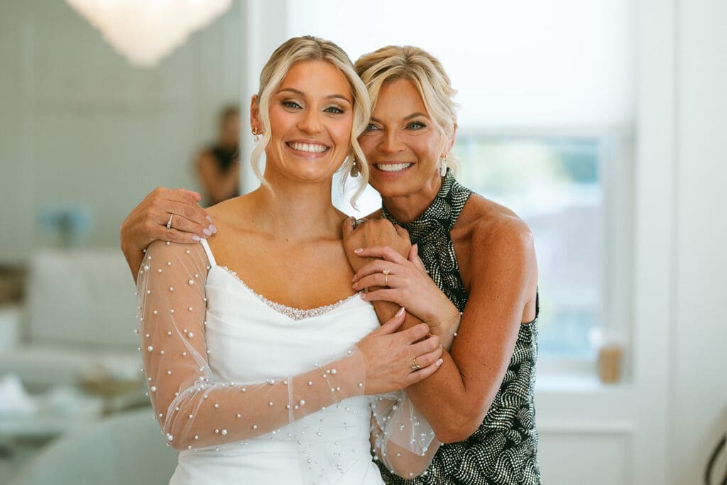 bride and mom at melrose abbey in kansas city