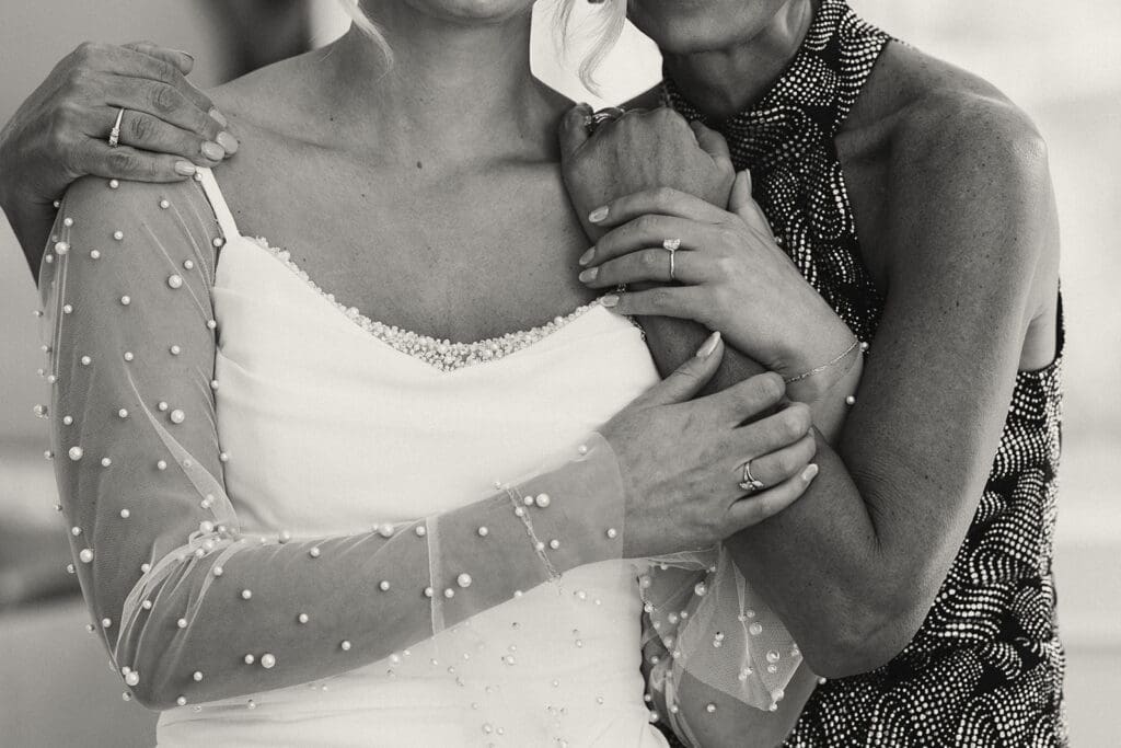 bride and mom at melrose abbey in kansas city