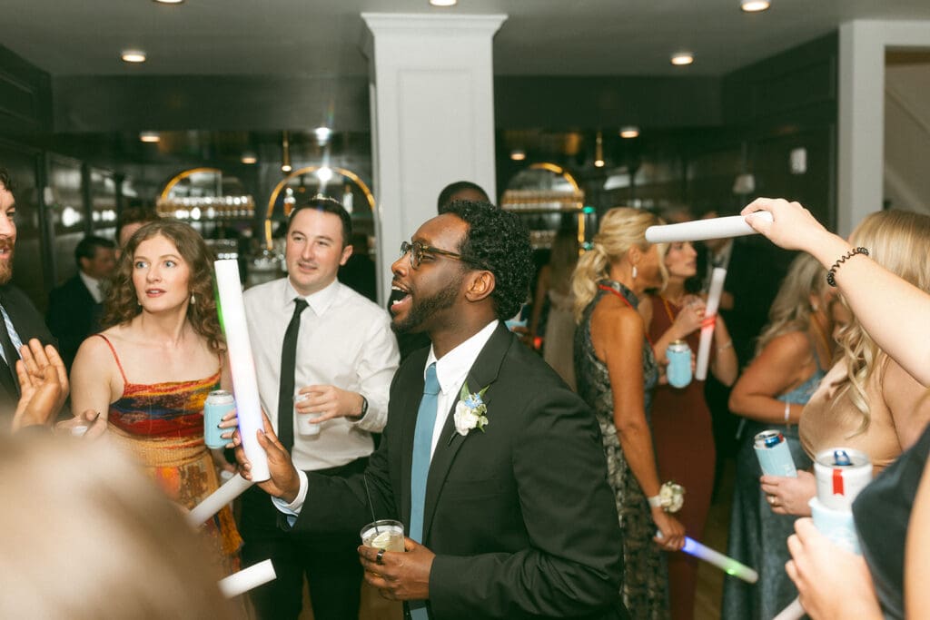 dancing at reception in melrose abbey in kansas city