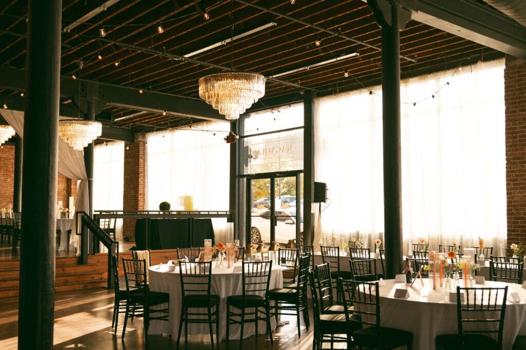 detail shot of colorful, luxurious wedding reception in kansas city